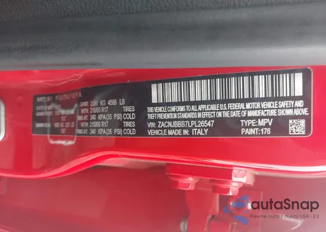 2020 Jeep Renegade Latitude 4X4 z USA, uszkodzony, nr VIN ZACNJBBB7LPL26547